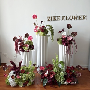 ZIKE-热销现代丝绸仿婚礼祭坛花艺布加迪色人造绣球花球，多种颜色可选 - Product Image 4