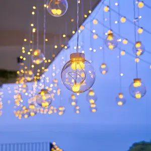 Xmas Indoor Outdoor Wishing Ball Fairy Led Window Curtain String Light Warm 200LED Light Wall Decor Led Curtain Lights