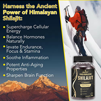 Aeglewell Marque distributeur 60 bonbons au Shilajit Gummy Complément alimentaire en fibres de l'Himalaya pur pour adultes