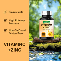 Bonne vente Gélules de vitamine C de bonne qualité avec zinc pour la fonction du système immunitaire et soutient la fonction cérébrale Gélules