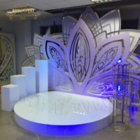 Plateforme de scène ronde romantique en acrylique blanc, plancher de danse pour mariage, décoration de scène pour événements, fournitures de fête