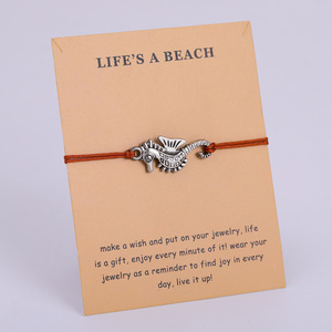 Ocean Beach Shell Shell sirena estiva stella marina dollari di sabbia Octopus cavallo di mare Baby balena coda di squalo braccialetto di fascino di pesce - Product Image 1