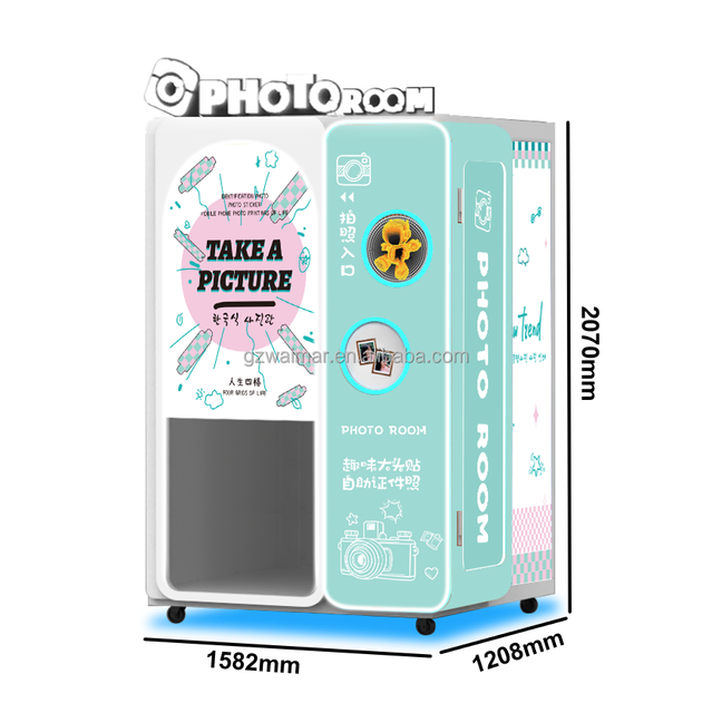 Party Automatic Photobooth Korean Style Angle Machine Camera on the Top Photo Booth Machine Can Print Photo With Printer