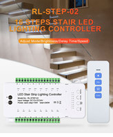 Contrôleur d'éclairage d'escalier à LED avec capteur de mouvement PIR 1-16 marches, contrôleur d'éclairage d'escalier à bande LED COB avec détecteur de mouvement