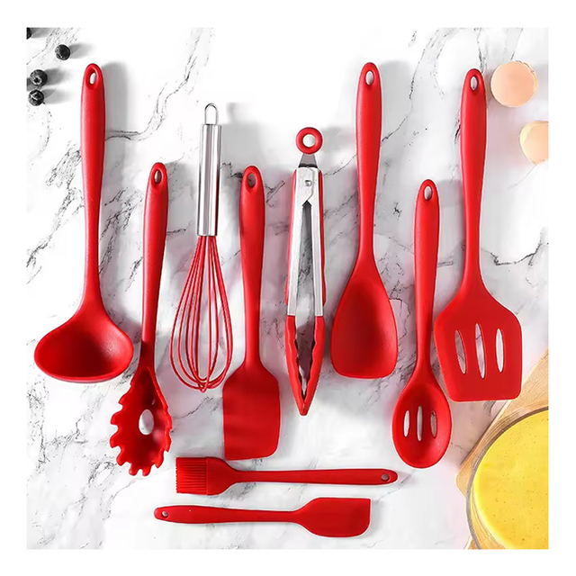 New Arrival 10 PCS Non-Toxic Kitchen Accessories/Gadgets Heat Resistant Cooking Tools Food Grade Silicone Kitchen Utensils Set