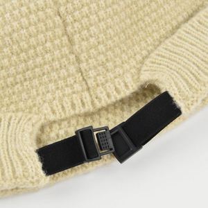 Gorro de lana cálido de primera calidad para invierno, gorro tipo melón con borde enrollable, gorro ajustable con diseño personalizado y relieve. - Product Image 6