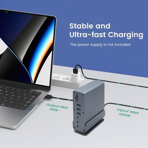 USB-C <span class=keywords><strong>Hub</strong></span> 16-in-1 USB C Docking Station kép 4K HDTV hiển thị Cổng 7 cổng USB Gigabit <span class=keywords><strong>Ethernet</strong></span> 100W PD âm thanh SD TF Đầu Đọc Thẻ - Product Image 4