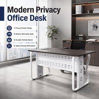 Poste de travail de bureau compact en panneau mélaminé, cloison monodisposition moderne et minimaliste, vente en gros