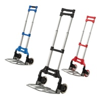 Chariot de courses pliable portable en aluminium avec logo personnalisable pour supermarché, chariot de transport de bagages facile à manipuler, vente en gros directe usine