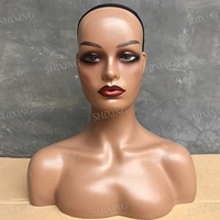 Tête de mannequin femme réaliste avec buste de tête de mannequin d'affichage d'épaule pour perruques maquillage accessoires de beauté affichage