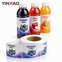 Rouleau d'autocollants adhésifs personnalisés, imperméables, écologiques, durables, étiquettes pour bouteilles de jus, boissons, lait, emballages, autocollants de logo