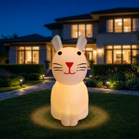 Lampe LED Lumineuse en Forme de Lapin, Étanche IP65, Rechargeable, Veilleuse Animale pour Jardin, Patio, Cour, Décoration de Fête en Extérieur
