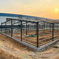 Entrepôt préfabriqué en structure métallique pour usage commercial à petite échelle, atelier en structure acier, bâtiment industriel