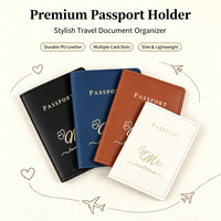 Porte-passeport en cuir PU de qualité supérieure, organisateur de documents de voyage fin avec emplacements pour cartes, housse légère pour hommes et femmes