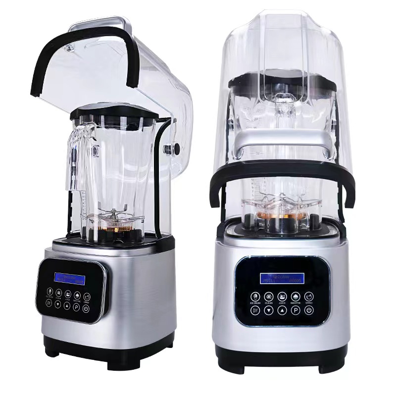 Good Quality Electric Kitchen Food Processor Mixer Grinder Fruit Juice Sound Proof Cover Blender Machine Commercial Blender