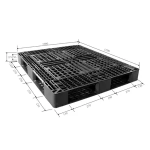 Black Plastic Pallet Cheap Single Faced Grid Euro 6 Runners Plastic Pallets