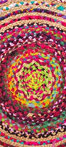 Handmade <b>Round</b> Cotton <b>Jute</b> <b>Rug</b> Colorful Boho Braided Area Carpet Rustic Farmhouse Floor Mat for Living Room Bedroom Home Decor - Product Image 6