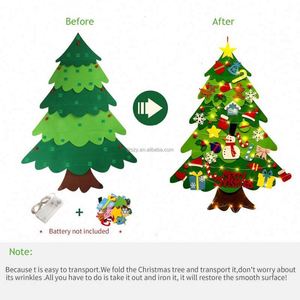 Arbre de Noël en feutre à faire soi-même avec 32 ornements détachables, décorations murales de Noël, kits d'artisanat en feutre pour enfants - Product Image 3