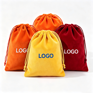 Bolsa de Terciopelo con Cordón y Logotipo Personalizado al por Mayor, Bolsa de Regalo de Terciopelo Multicolor, Bolsa Protectora para Joyería, para Bodas - Product Image 2