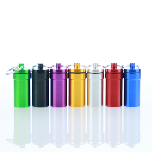 Travel Size Waterproof Cute Mini Metal Organizer Box Aluminum Pill Storage Cases with Keychain