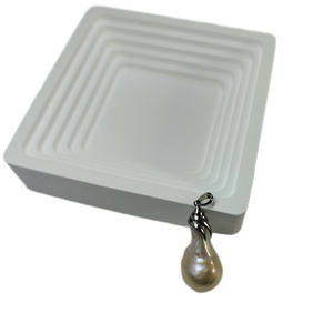 Collar con colgante de plata de ley 925 LUCK, gota de agua grande Real, Perla Barroca, Perla clásica Natural de agua dulce, diseño de cobre - Product Image 4