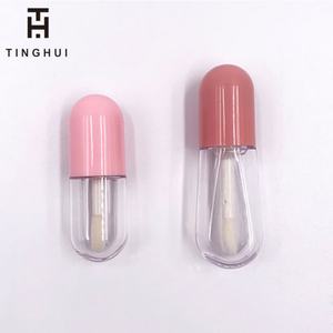 Manufacturer Mini Cute pink clear Capsule Shape Empty Lip Gloss Tubes Lipstick <b>Containers</b> - Product Image 2