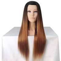 Tête de mannequin 24 pouces, cheveux naturels de haute qualité, modèle de poupée, jolie poupée blonde aux cheveux longs, tête d'entraînement avec épaules