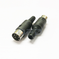 Conector de Cable Macho DIN de 4 Pines con Mango de Plástico, Conector Macho de 4 Pines, Conector de Audio DIN