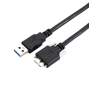 Cable <span class=keywords><strong>USB</strong></span> 3.0 de <span class=keywords><strong>5m</strong></span>, <span class=keywords><strong>Micro</strong></span> <span class=keywords><strong>B</strong></span> Macho a Adaptador Tipo A Macho con Tornillo, en Negro - Product Image 3