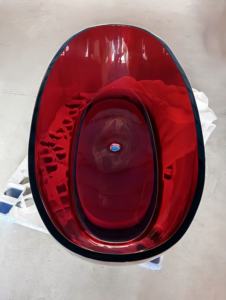 Vasca da Bagno Ovale Autoportante in Resina Trasparente dal Design Moderno con Scarico, per Interni, Ideale per Ville - Product Image 3