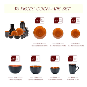 ชุดภาชนะบนโต๊ะอาหารทำความสะอาดง่าย ชุดชามเซรามิกมีสไตล์อบอุ่น ชุดภาชนะบนโต๊ะอาหารผลิตในประเทศจีน - Product Image 2