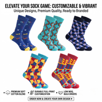 Chaussettes fantaisie personnalisées à motifs, en coton premium, colorées, géométriques, chaussettes habillées amusantes et imprimées pour hommes et femmes, OEM