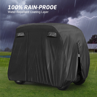 Housse de voiturette de golf en polyester imperméable résistante aux UV 600D Oxford universelle pour 4 passagers Protection contre toutes les intempéries Anti-rayures