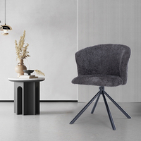 Nouveau design Mobilier de restaurant Chaise de salle à manger nordique moderne et confortable sans accoudoirs en velours pivotant
