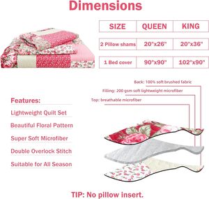 Élégant ensemble de couette réversible AllSeason Cmfshape avec taies <span class=keywords><strong>d</strong></span>'<span class=keywords><strong>oreiller</strong></span> Queen Size <span class=keywords><strong>90x90</strong></span> Romantic Pink - Product Image 4