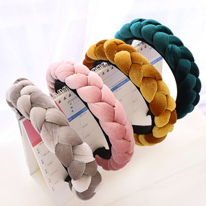 Nueva banda para el cabello de otoño e invierno, tocado trenzado nacional, diadema de franela hecha a mano, joyería con pinza para el cabello - Product Image 2