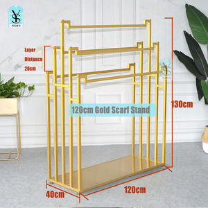 Giá thấp lạnh Thép cuộn vàng khăn bán lẻ Rack hiển thị có thể gập lại May mặc sàn Rack hiển thị cho cửa hàng Boutique - Product Image 5
