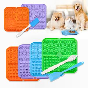 Alfombrilla Lamedora para Mascotas, Comedero Lento para <span class=keywords><strong>Perros</strong></span> y Gatos, Cuenco Antiestrés con Ventosa Antideslizante, Almohadilla de Alimentación, Distrae la Atención Durante el Baño, Portátil y Sólida - Product Image 1