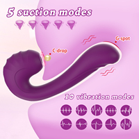Ylove Lebensmittelechtes Flüssigsilikon IPX6 Hautfreundliches Material 10 Vibrations- & Saugmodi Vibrator Einführbares Sexspielzeug für Frauen OEM