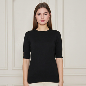 Blusa de punto con cuello redondo para mujer, informal, elegante y cómoda, transpirable - Product Image 1