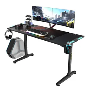 Eureka Brand E-sports Desk Top Fashion RGB Light Computer Desk Home Gaming Table Desk