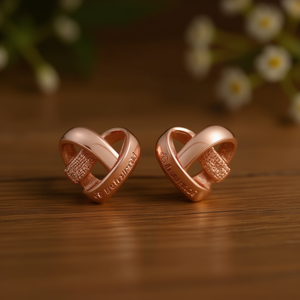 Boucles d'oreilles en forme de cœur en or rose Madamou, en alliage de zinc, unisexe, cadeau romantique, bijoux - Product Image 2