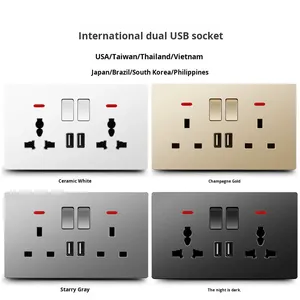 Estándar británico Hong Kong Macau Estilo británico Especial One-Gang 10A Smart IP20 USB Interruptor multifunción Enchufe Uso doméstico - Product Image 5