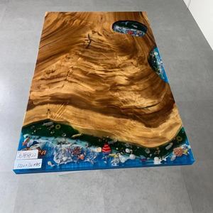 Mesa de comedor personalizada de fábrica, diseño de lujo para cocina, restaurante, Océano Azul, nogal, madera sólida, resina epoxi, río - Product Image 6