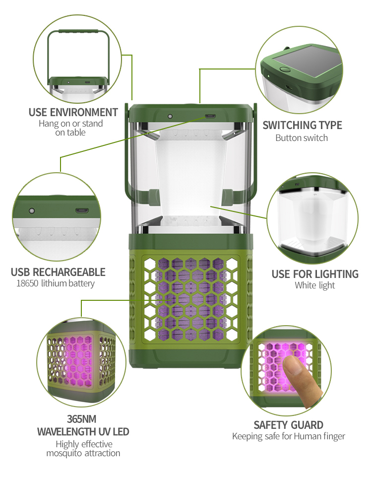 Dayang 2-in-1 camping lantern bug zapper mosquito killer lamp tent light waterproof insect mosquito killer led lantern