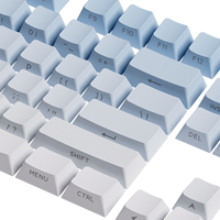 Akko Set Keycap gradien biru, tutup kunci tembakan ganda gradien ceri untuk sakelar MX-PBT/PC campuran