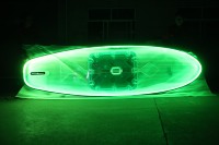 Planche de Stand Up Paddle transparente nouvelle conception, très vendue, avec pagaie verticale et lumière LED pour 1 personne, idéale pour le tourisme