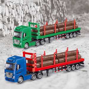 2024 नवीनतम हुना 1750 लकड़ी ट्रक मॉडल 1/50 सिमुलेशन स्टैटिक खिलौने 1/50 अर्ध-मिश्र धातु ट्रेलर कार शैली इंजीनियरिंग वाहन लड़कों - Product Image 2