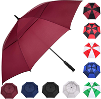 Parapluie de golf extra large en tissu pongé 210T, ouverture entièrement automatique |   Double auvent ventilé coupe-vent imperméable 97 cm 8 baleines