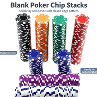 Jetons de poker ABS sans valeur nominale avec plaques en fer intégrées, 40 mm, jetons de poker vierges, jetons de jeu pour salle de poker